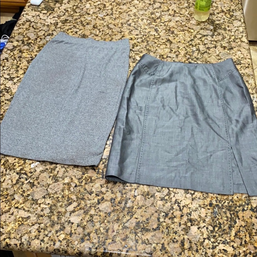 2 grey skirts